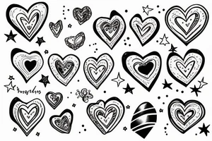 newborn's, hearts, stars tattoo idea