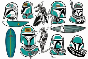 Bobba Fett surfer tattoo idea