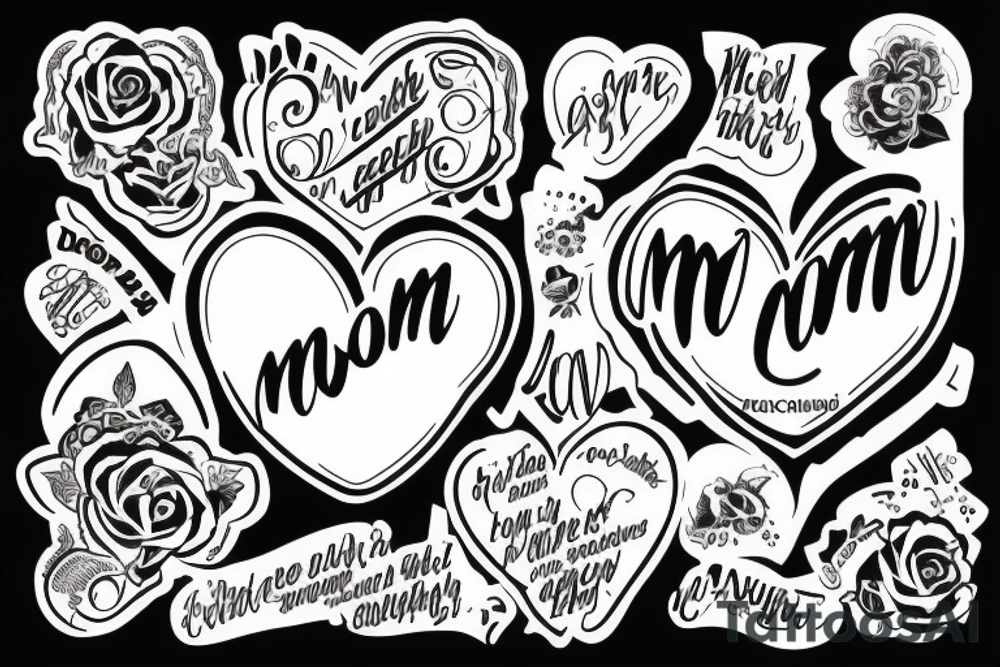 heart with an inscription inside mom tattoo idea