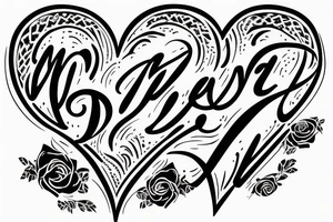 heart with an inscription inside mom tattoo idea