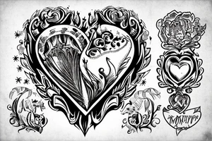 heart with an inscription inside momtrident kills russian tattoo idea