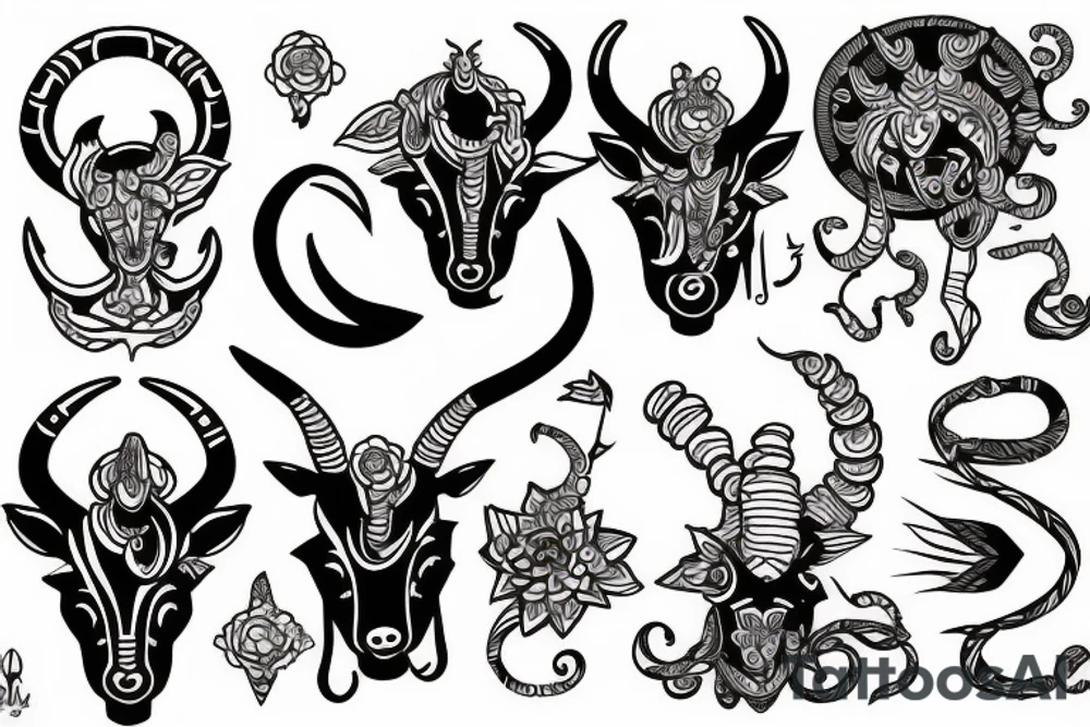 cheerful good capricorn tattoo idea