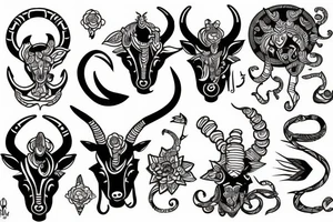 cheerful good capricorn tattoo idea
