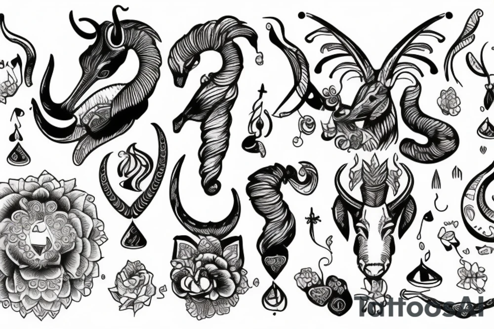 cheerful good capricorn tattoo idea