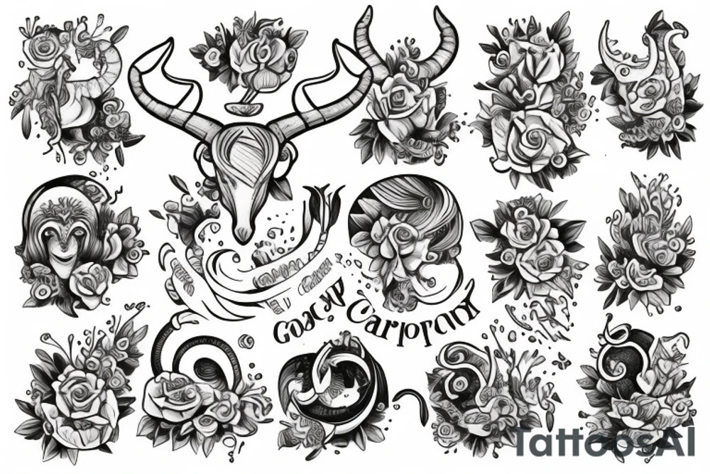 cheerful good capricorn tattoo idea