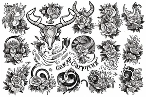cheerful good capricorn tattoo idea
