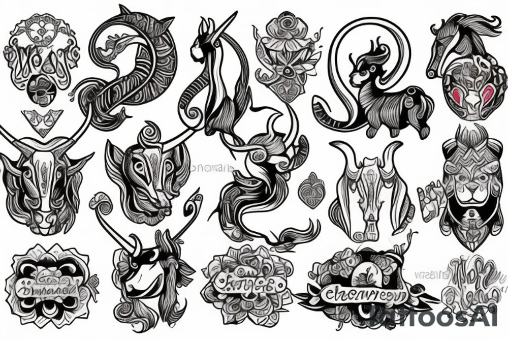 cheerful good capricorn tattoo idea