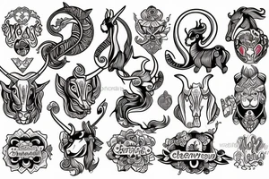 cheerful good capricorn tattoo idea
