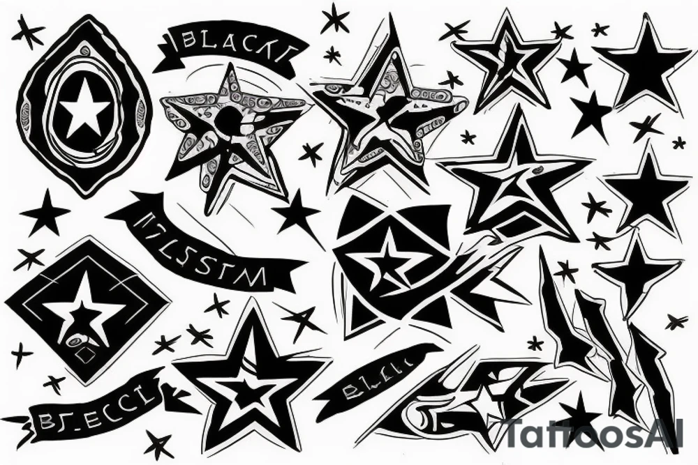 Black star tattoo idea