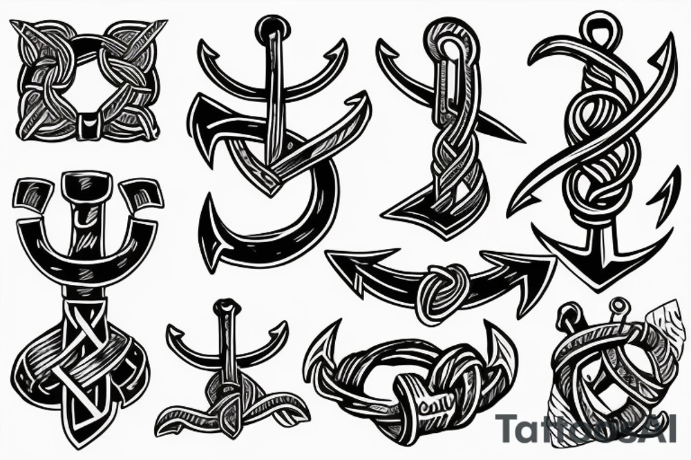 Viking anchor battle tattoo idea