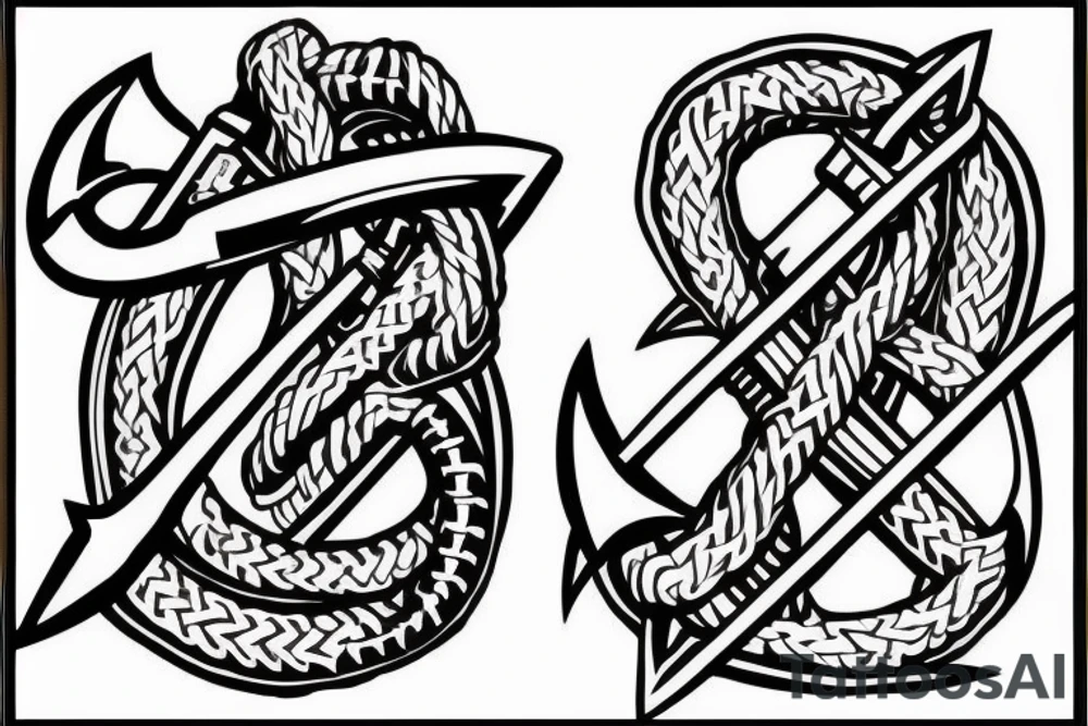 Viking anchor battle tattoo idea