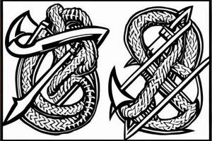 Viking anchor battle tattoo idea