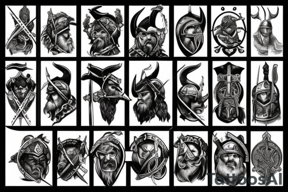 Viking battle war tattoo idea