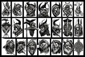 Viking battle war tattoo idea