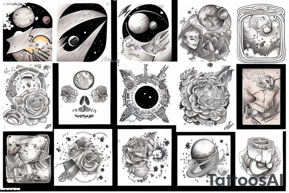 Space outside the window tattoo idea