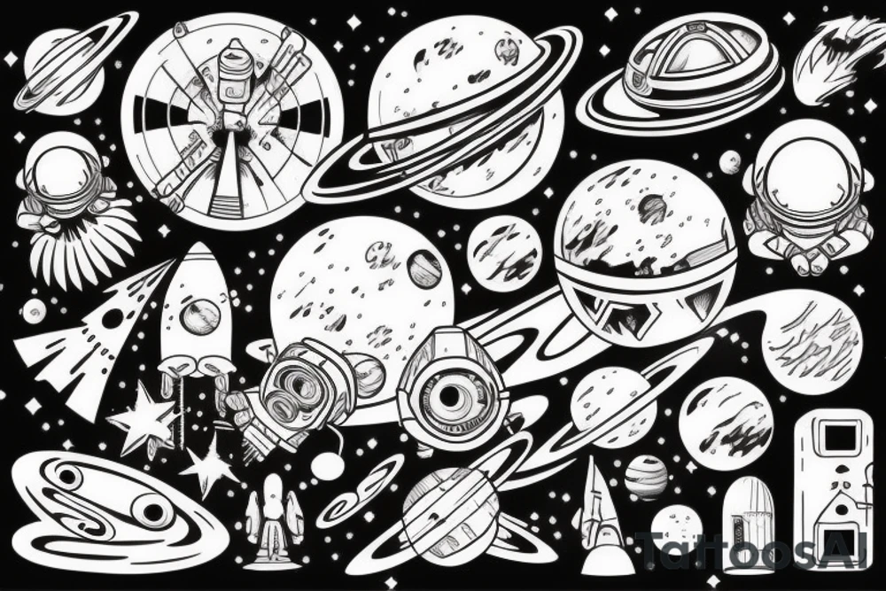Space outside the window tattoo idea