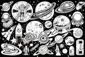 Space outside the window tattoo idea
