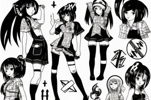 anime girl fights hitler tattoo idea
