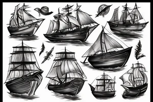 Ship in storm and helm tattoo idea