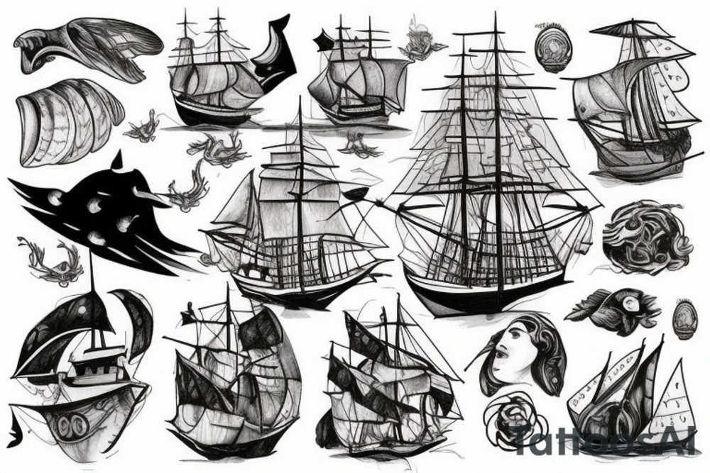 Ship in storm and helm tattoo idea