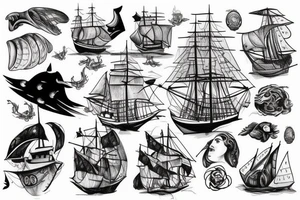 Ship in storm and helm tattoo idea