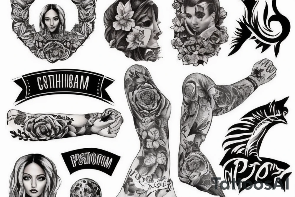 Самурай в доспехах рядом с спортивным мотоциклом tattoo idea