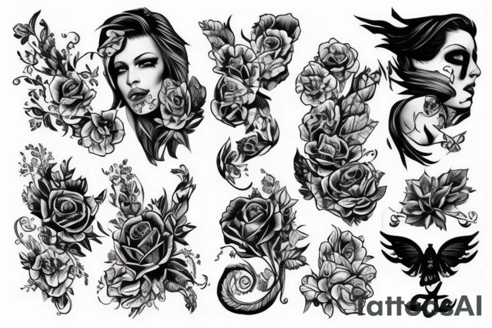 Самурай в доспехах рядом с спортивным мотоциклом tattoo idea