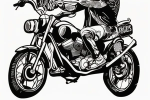 Vinny pooh with two beers on motorcycle tattoo idea