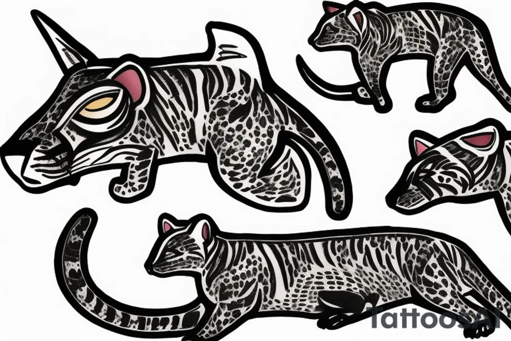 Tasmanian Tiger panther scratch tattoo idea