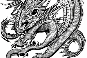 A small angry but cute dragon in boots tattoo idea