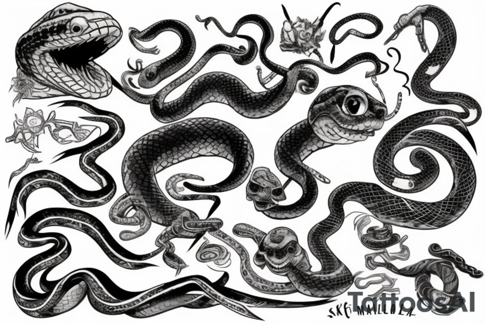 cool snake tattoo idea
