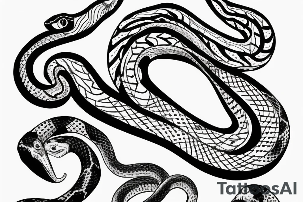 Alim snake zigzag tattoo idea