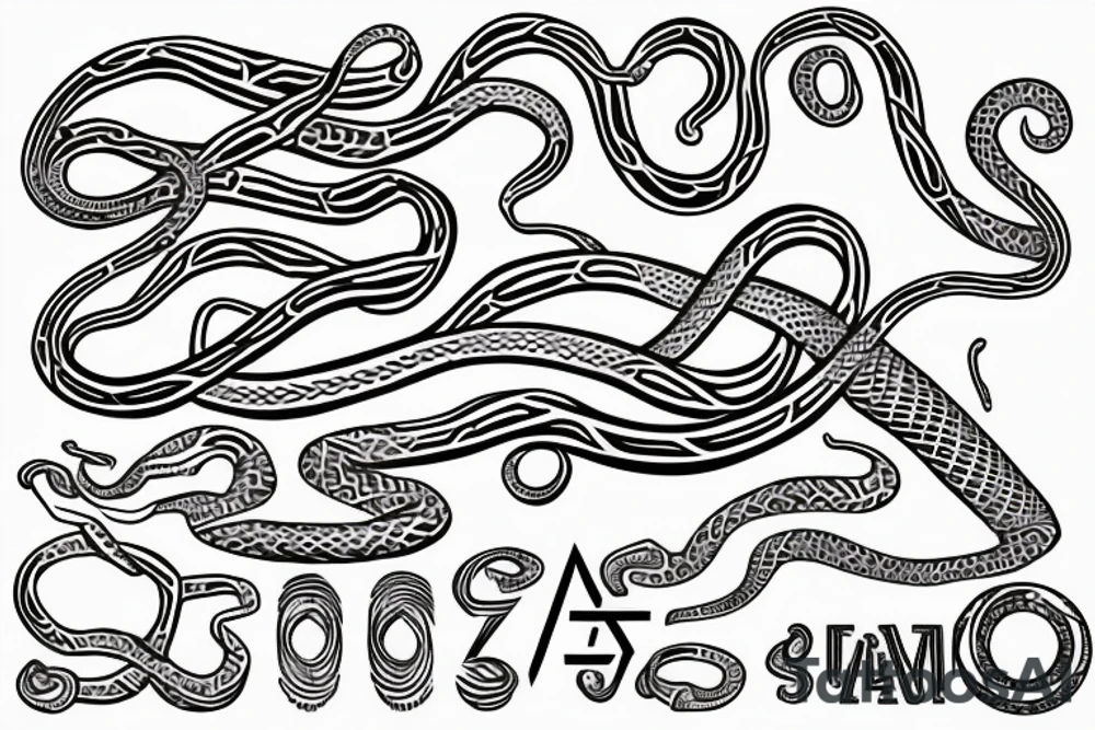Alim snake zigzag tattoo idea