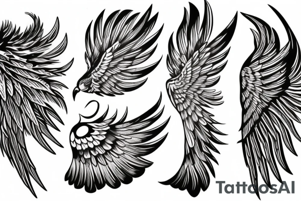Bird wing tattoo idea