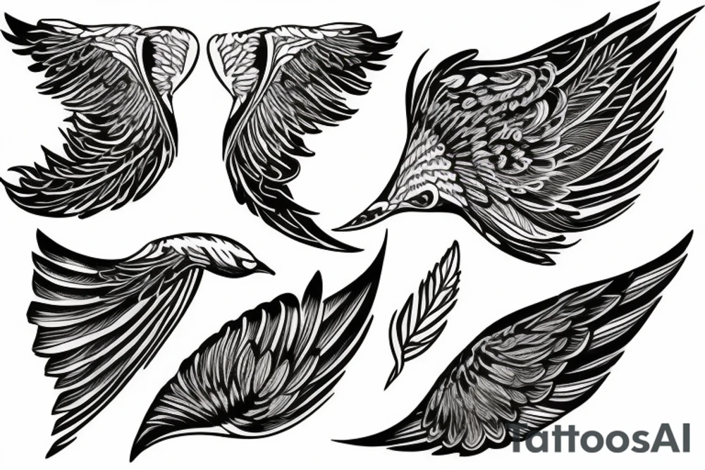 Bird wing tattoo idea