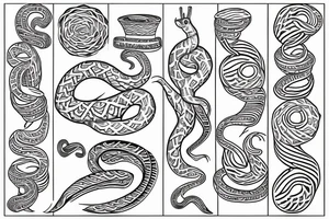 Slm snake zigzag tattoo idea