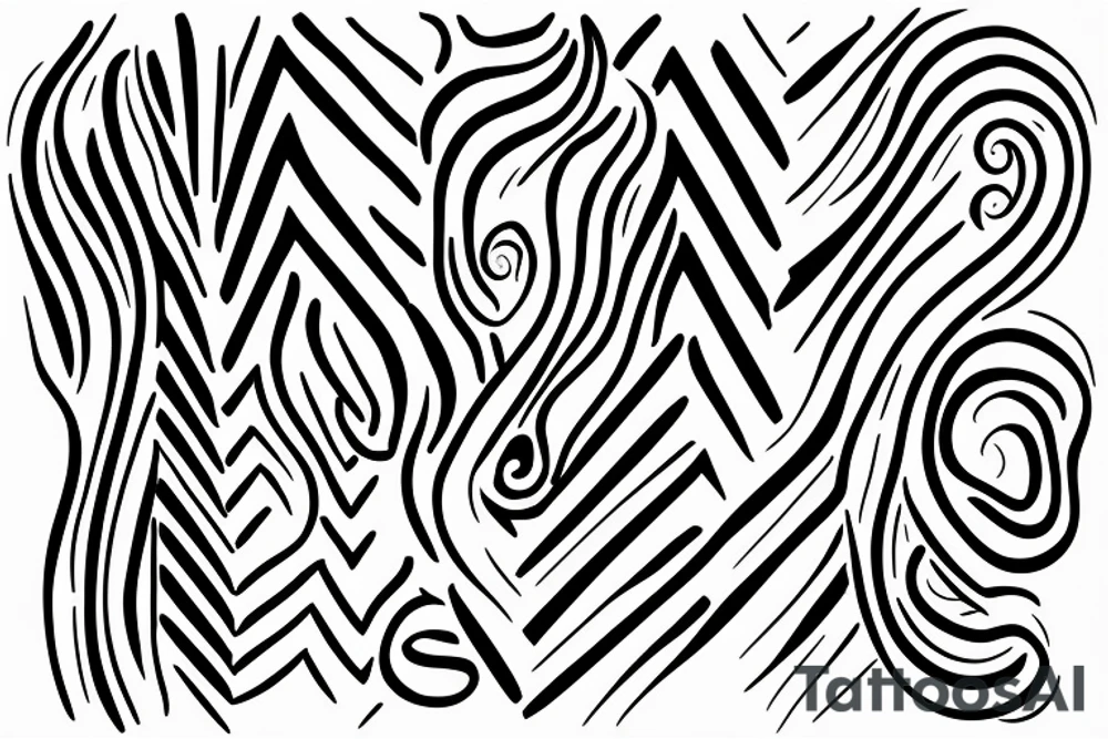 Slim snake zigzag tattoo idea