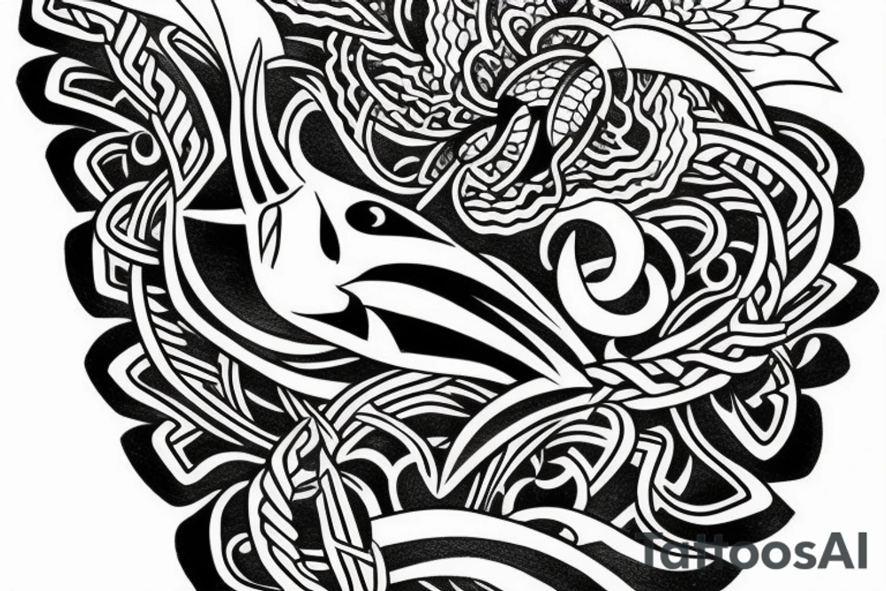 school of fish sleeve tattoo idea