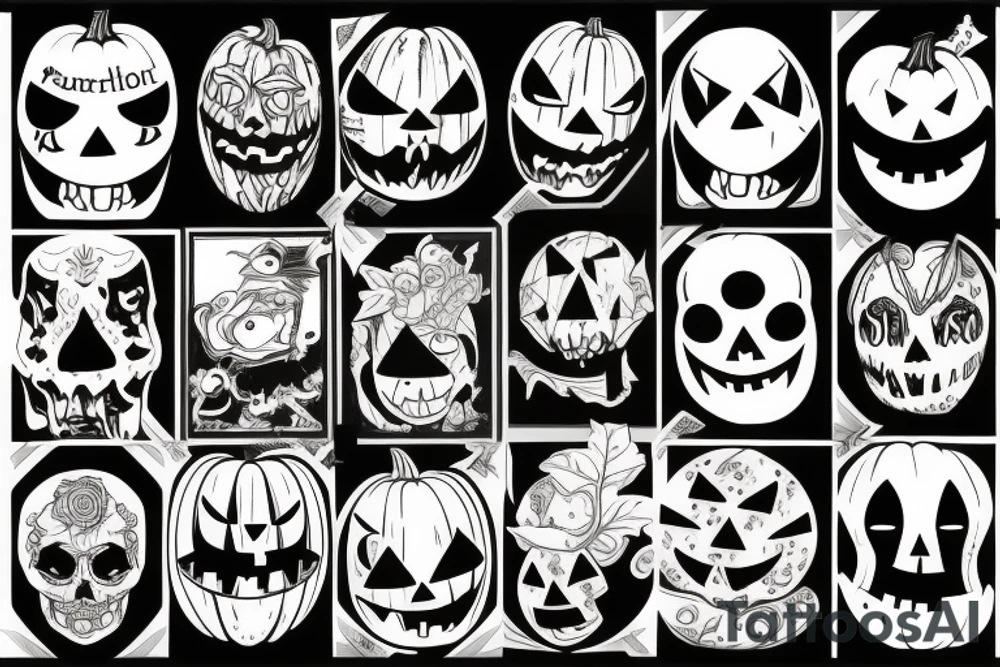 Pumpkin horor tattoo idea