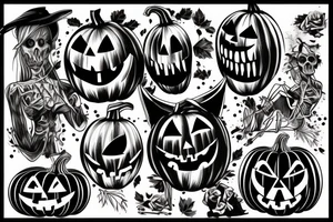 Pumpkin horor tattoo idea