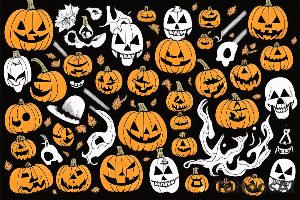Pumpkin horor tattoo idea