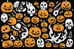 Pumpkin horor tattoo idea