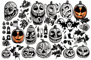 Pumpkin horor tattoo idea
