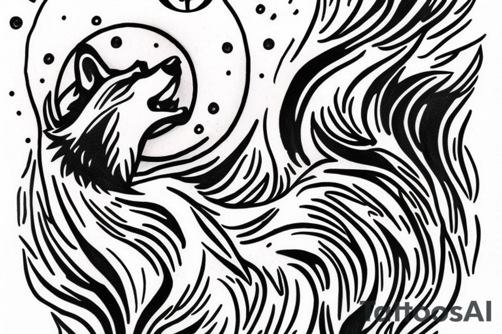 howling wolf in the big paw tattoo idea