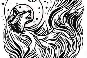 howling wolf in the big paw tattoo idea