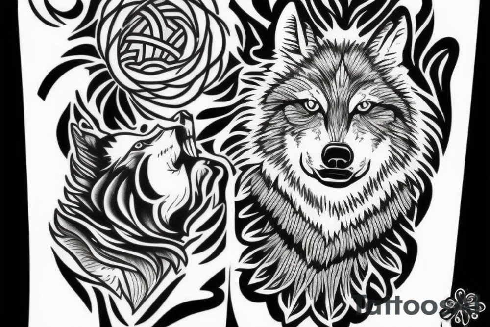howling wolf in the big paw tattoo idea
