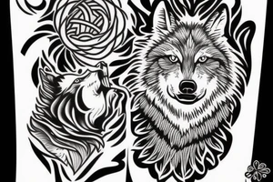 howling wolf in the big paw tattoo idea