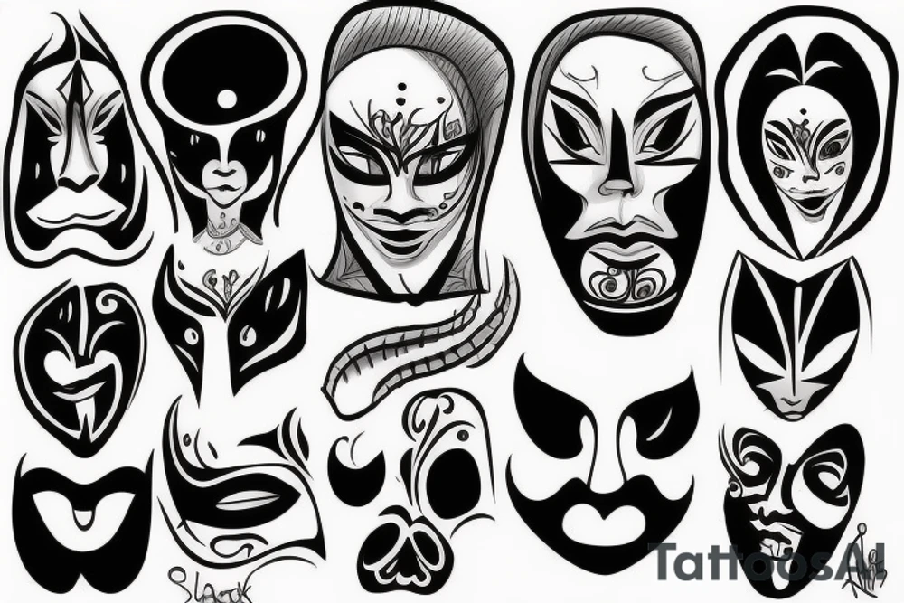 Sad mask tattoo idea