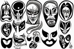 Sad mask tattoo idea
