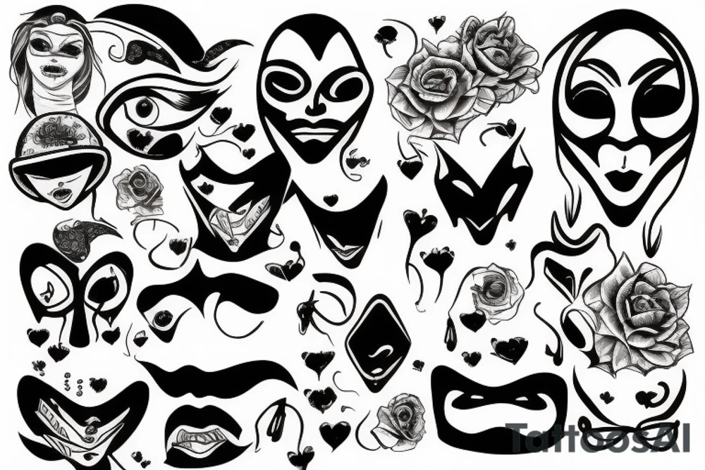 Sad mask tattoo idea